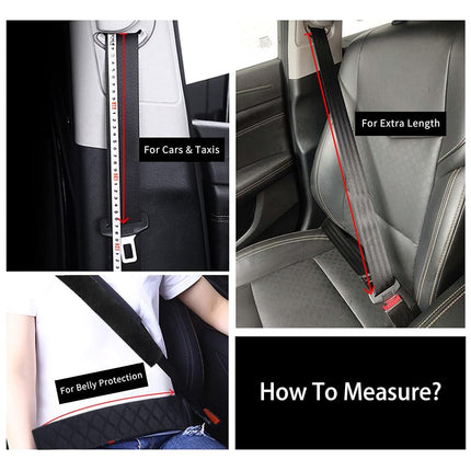 HighnessHwoo Extra Long Seatbelt Covers for Adults Kids Women & Men, Soft Car Seat Belt Strap Cushion for Sedan, SUV, Trucks, Shoulder Neck Chest Protector Pads, Auto Accessories, 1pc, Black, 15.5in
