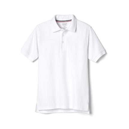 French Toast Husky Boys Short Sleeve Pique Polo, White, Large/14/16/ Husky