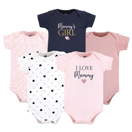 Hudson Baby Baby Cotton Bodysuits, Girl Mommy Pink