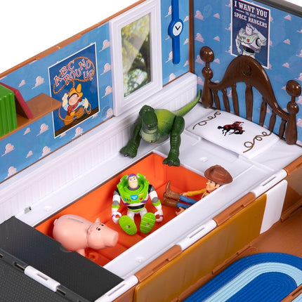 Disney Store Official Toy Story Moving Vehicles Playset - Eggman Moving Truck with Trailer, Andy's Room, Woody, Buzz Lightyear, Rex, RC and Hamm Plus Accessories