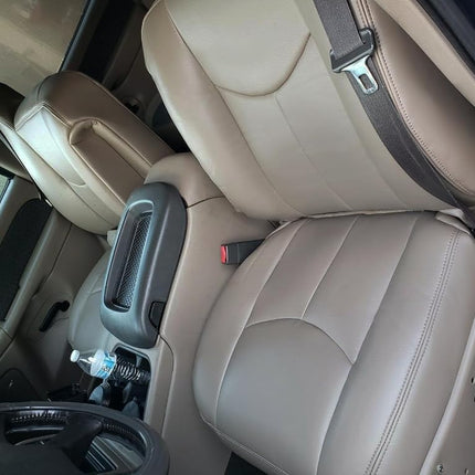 ECOTRIC Seat Bottom Cover Synthetic Leather Compatible with 2003-2007 GMC Sierra & Chevrolet Silverado 1500/2500/3500 2006-2007 Chevrolet Avalanche 1500/2500 - Medium Neutral Tan - Driver