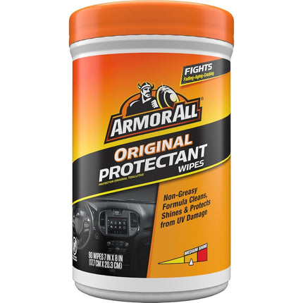 Armor All Original Protectant Wipes, Car Interior Cleaner Wipes with UV Protection to Fight Cracking & Fading, 90 Count