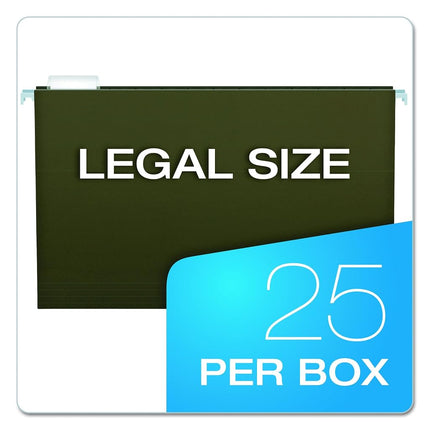Pendaflex Recycled Suspension Files Legal Size Standard Green 1/5 Cut 25/BX (81622)