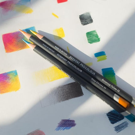 Derwent Procolour Pencils Set Of 36 In Tin, 4mm Round Core, Premium Core Strength, Smooth Texture, For Fine Art Drawing & Colouring, Professional, 2302507, Yellow,Blue,Green,Red,Pink,Black,Purple