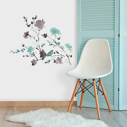 RoomMates 54124 Flowers & Bird Water Colour Paint