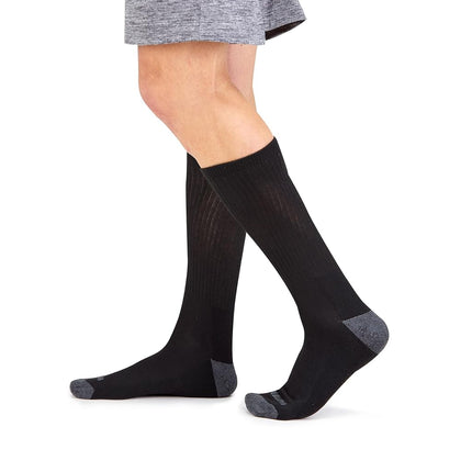 Calcetines de tripulación de doble defensa Fruit of the Loom para niños (paquete de 10), negro, pequeño (4.5-8.5)