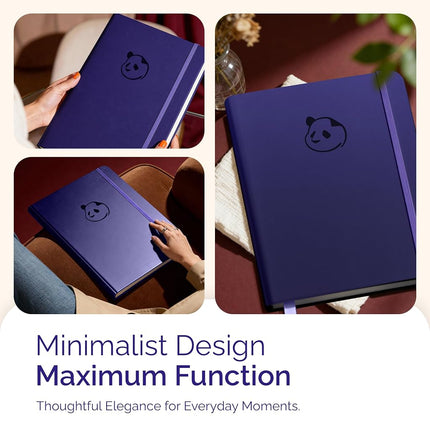 Panda Planner Pro - Best Daily Planner for Happiness & Productivity - 8.5 x 11 Softcover - Undated Day - Guaranteed to Get You Organized - Gratitude & Goals Journal (Purple)