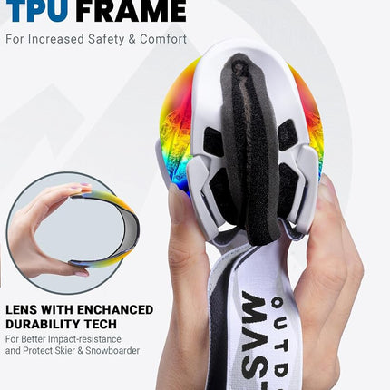 OutdoorMaster Ski Goggles with Cover Snowboard Snow Goggles OTG Anti-Fog for Men Women, Vlt 21.24%