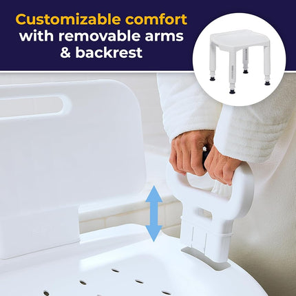 Drive Medical Premium Series Shower Chair with Back and Arms