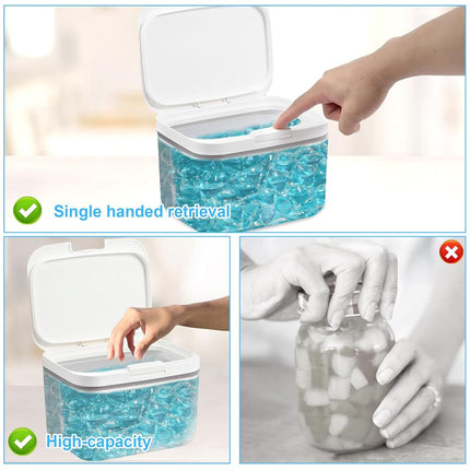 Laundry Pods Container, Automatic Pop-Up Dishwasher Pod Holder Sealed Containter Box, 94oz / 5.8lb Capacity Clear Large Storage Case with Measuring Cup (2.8L)