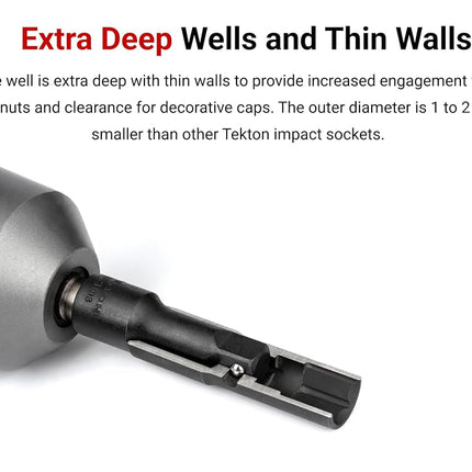 TEKTON 1/2 Inch Drive 21 x 22 mm Thin Wall Impact Flip Socket | SIF22122