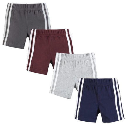 Pantalones cortos de bebé unisex Hudson Baby, paquete de 4, borgoña y azul marino, de 6 a 9 meses