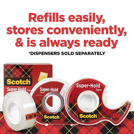 Scotch Super-Hold Tape, 6 Rolls, 50% More Adhesive, Trusted Favorite, 3/4 x 800 Inches, Boxed (700S6)
