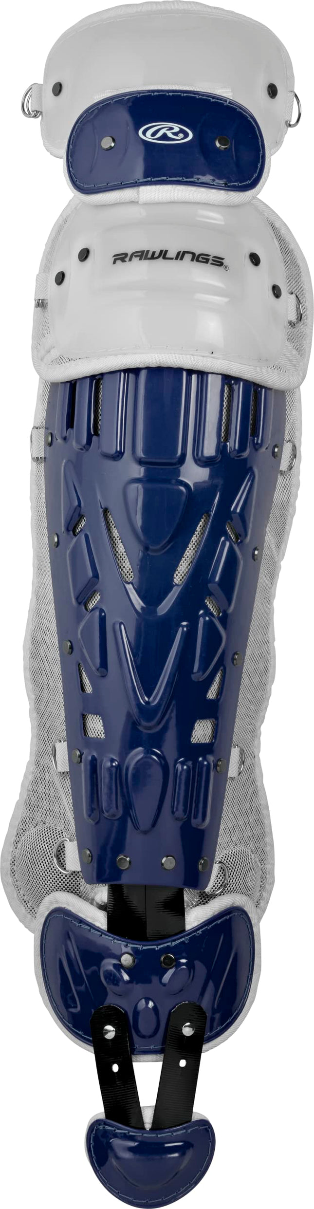 Rawlings | VELO Catcher's Leg Gaurds | Baseball | Intermediate 15.5" | Navy/White