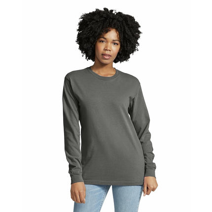 Comfort Colors Men's Adult Long Sleeve Tee T-Shirt, Pepper, Large