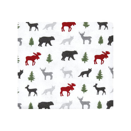 Hudson Baby Unisex Baby Cotton Flannel Receiving Blankets, Woodland Christmas, One Size