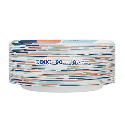 Dixie Medium Paper Plates, 8.5 Inch, 90 Count, 2X Stronger*, Microwave-Safe, Soak-Proof, Cut Resistant, Disposable Plates For Everyday Breakfast, Lunch, & Dinner Meals