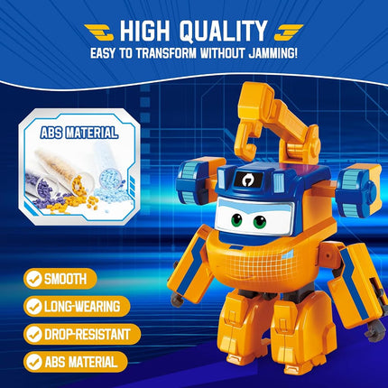 Super Wings YW780234 Transformation Plane Supercharged Marty, 5-Inch Toy Figure for Kids, Toy Plane and Robot Figure for 3+ Years Old Boys Girls