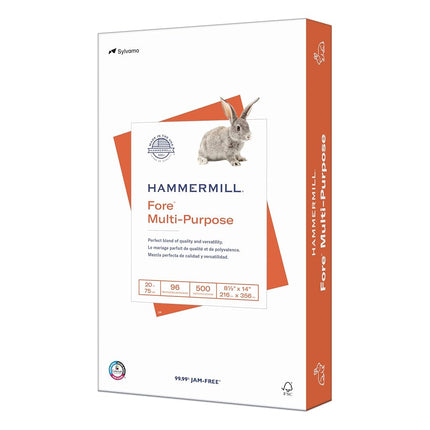 Hammermill Printer Paper, Fore Multipurpose 20 lb Copy Paper, 8.5 x 14-1 Ream (500 Sheets) - 96 Bright, Made in The USA, 103291