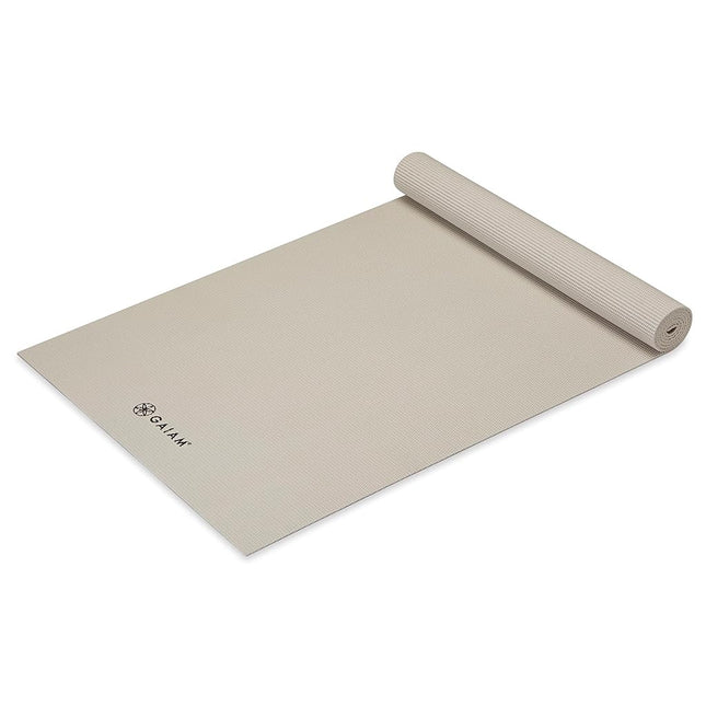 Gaiam Yoga Mat Premium Solid Color Non Slip Exercise & Fitness Mat for All Types of Yoga, Pilates & Floor Workouts, Sandstone, 5mm