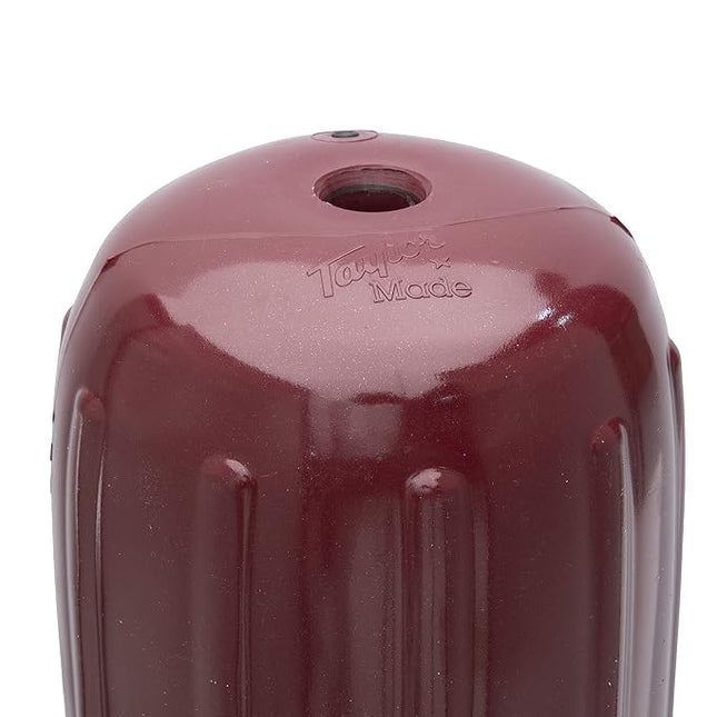 Taylor Made Big B Inflatable Boat Fender, Burgundy (6" x 15") End-to-End Line Passage Fits 5/8" Rope, Hangs Horizontally or Vertically, Ribbed Technology, Needle Valve, Marine-Grade Vinyl - 531025