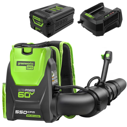 Greenworks 60V 550 CFM Brushless Backpack Blower, 