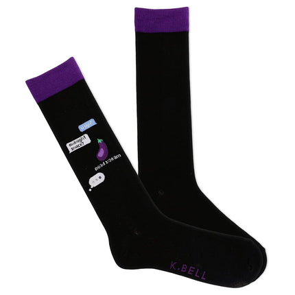 K. Bell Funny Jokes & Wordplay Crew Socks-1 Pairs-