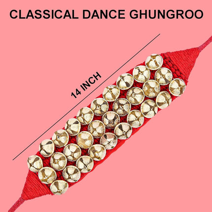 HANDTECHINDIA Dancing Bells Ghungroo Pair, Double Line, Brass