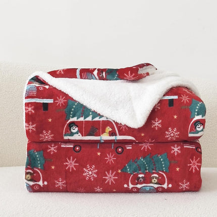 Elegant Comfort Flannel Fleece Sherpa Throw for Winter - Reversible Ultra Plush Throw for Winter Lightweight Soft Cozy Christmas Decorative Throw Perfect for Relaxing 50"x60", Pattern