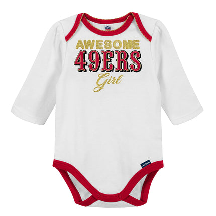 NFL Baby Girls' 3Pc Bodysuit, Footed Pant, & Cap Set, Tampa Bay Buccaneers, 0-3 Months