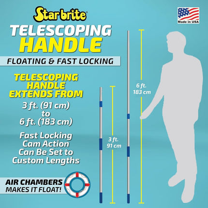 STAR BRITE Extend-A-Brush Handles - Fixed & Telescoping Floating Handles - Quick Connect for Boat, RV, Pool, Auto, Home Cleaning - Durable, Versatile Extension Handles for Multiple Accessories