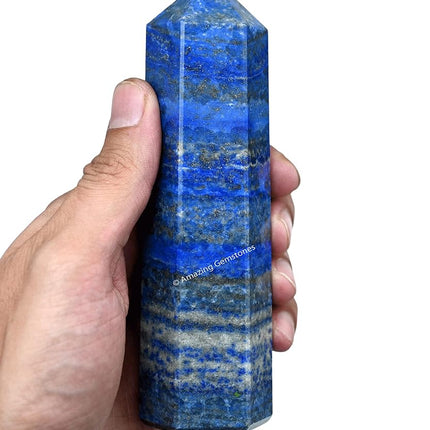 Large Lapis Lazuli Crystal Towers ~ Natural Healing Crystal Point Obelisk for Reiki Healing and Crystal Grid (5.5" to 6" INCH)