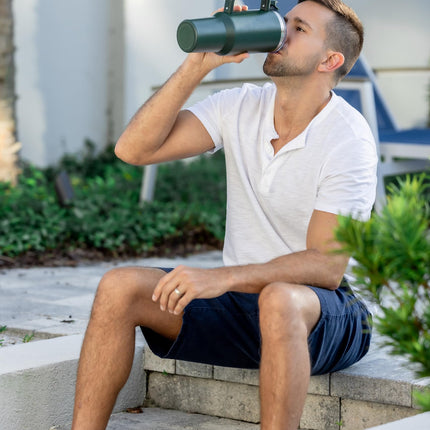 Sip+Sea Cayman 40 oz Stainless Steel Tumbler with Handle, Lid, and Straw | Double Wall Vacuum Insulated