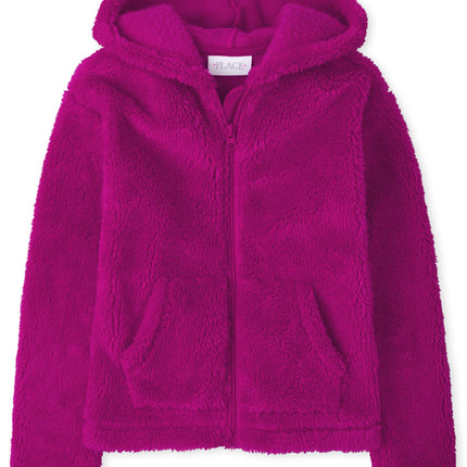 The Children's Place Girls' Long Sleeve Sherpa Zip
