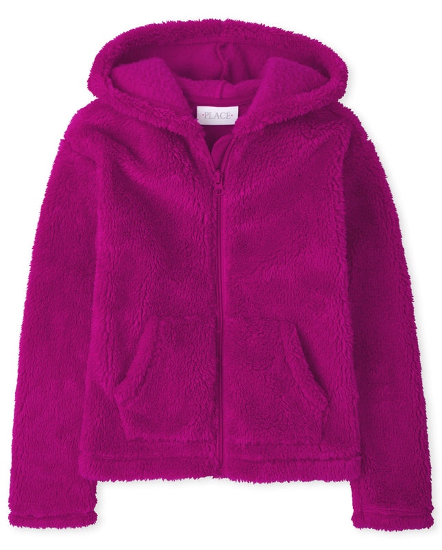 The Children's Place Girls' Long Sleeve Sherpa Zip