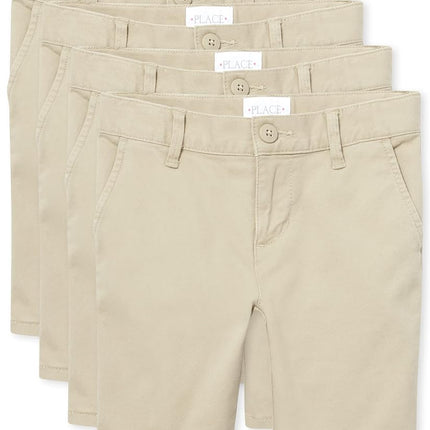 The Children's Place Girls' Chino Shorts, 4 Pack, Sandy 4 Pack, 6