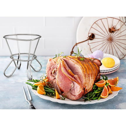 HIC Harold Import Co. Wire Spiral Ham Holder and Roasting Rack, for Ham up to 10-Pounds, 6-Inches Tall