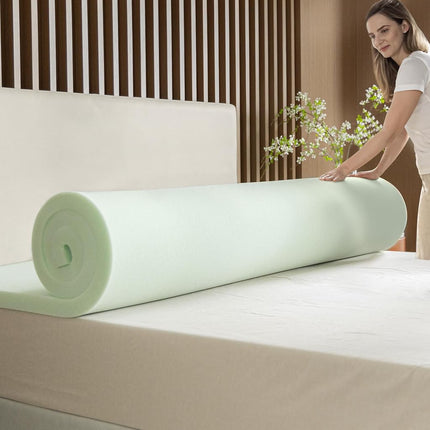 ZINUS 1.5 Inch Green Tea Memory Foam Mattress Topper, Smaller, More Convenient WonderBox Packaging, Pressure-Relieving Layers, CertiPUR-US Certified, Full