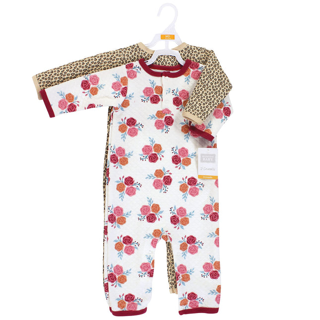 Hudson Baby Unisex Baby Premium Quilted Coveralls, Rosa Otoño, 18-24 Meses
