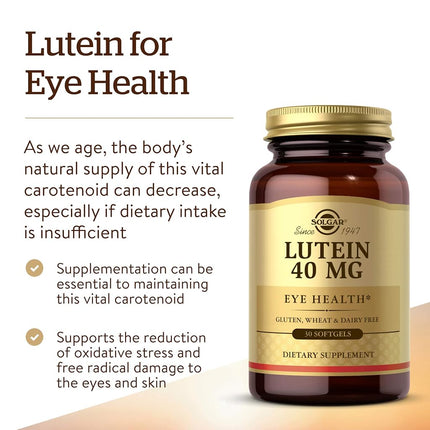 Solgar - Lutein Eye Health 40 mg. - 30 Softgels