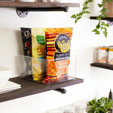 InterDesign Cabinet/Kitchen Binz Kitchen Storage Container, Large Plastic Storage Boxes for The Fridge, Freezer or Pantry, Clear 10" x 8" x 5"