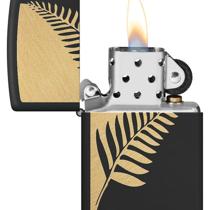 Zippo Zen Flora Design Lighter, Black Matte