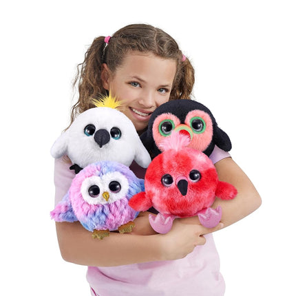 Pets Alive Chirpy Birds, Scampi the Flamingo, Surprise Interactive Toy Pets with Electronic Speak and Repeat, Sings 2 Unique Songs, 5 Layers of Surprises, 23 cm, Ages 3+ (Flamingo)