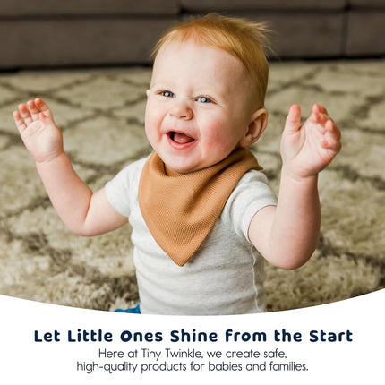 Tiny Twinkle Bandana Scarf Bibs 10 Pack - Water Resistant and Absorbent Infant Drool and Teething Bandana Baby Bibs (Neutral Set 10-Pack)