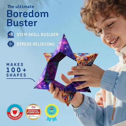 SHASHIBO Shape Shifting Box - Award-Winning, Patented Fidget Cube w/ 36 Rare Earth Magnets - Transforms Into Over 100 Shapes, Download Fun in Motion Toys Mobile App (Original Series - Spaced Out)