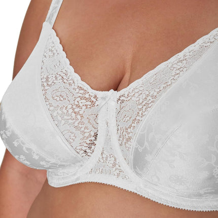 Playtex Womens Secrets Full-Figure Underwire Bra, Beautiful Lift Full-Coverage Underwire Bra, White, 36C