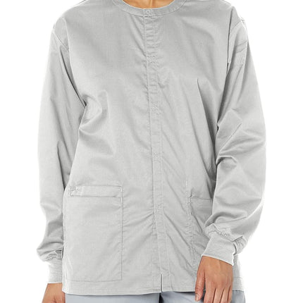 WonderWink Unisex-Adult's Snap Front Jacket, Grey,