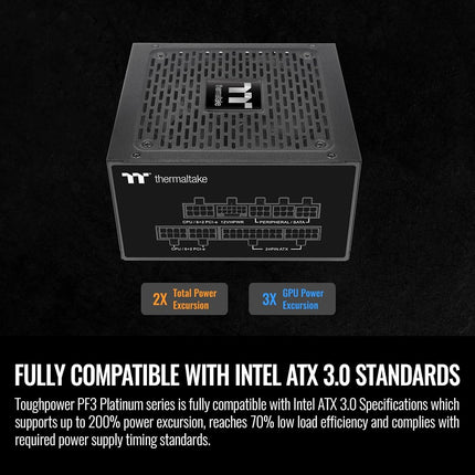 Thermaltake Toughpower PF3 ATX 3.0 750W 80+ Platinum Full Modular SLI/Crossfire Ready Power Supply; PCIe 5.0 12VHPWR Connector Included; 10 Year Warranty; PS-TPD-0750FNFAPU-3