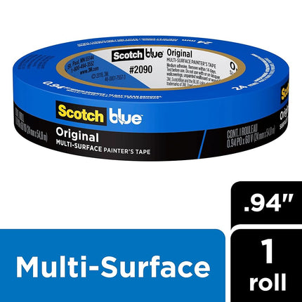 ScotchBlue 2090-24EC Original Multi-Surface, 0.94 in x 60 yd, 24 Rolls Painter's Tape, Blue