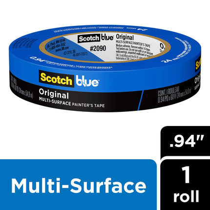 ScotchBlue 2090-24EC Original Multi-Surface, 0.94 in x 60 yd, 24 Rolls Painter's Tape, Blue